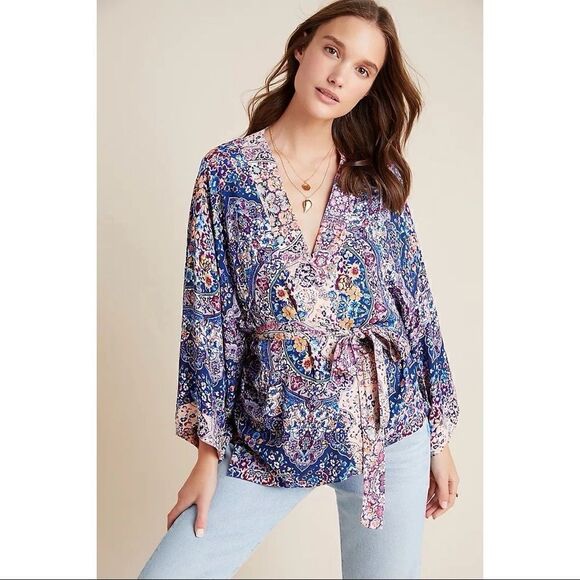 Belted Floral Jasmine Kimono - Picture 1 of 4